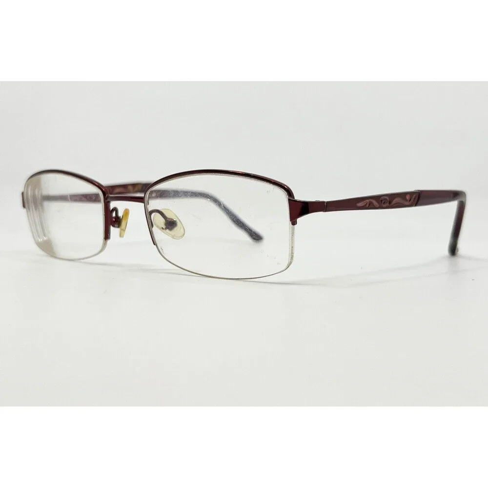 Oscar de la Renta Eyeglasses Womens Burgundy OSL707 Semi-Rimless 50-17-130